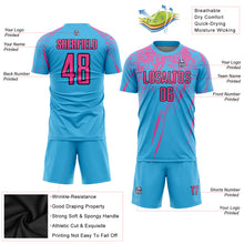 Load image into Gallery viewer, Custom Sky Blue Pink-Black Sublimation Soccer Uniform Jersey