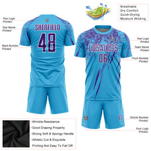 Load image into Gallery viewer, Custom Sky Blue Purple-White Sublimation Soccer Uniform Jersey
