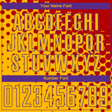 Load image into Gallery viewer, Custom Gold Red-Purple Sublimation Soccer Uniform Jersey