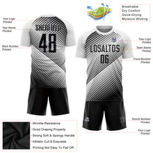 Load image into Gallery viewer, Custom White Black-Gray Sublimation Soccer Uniform Jersey