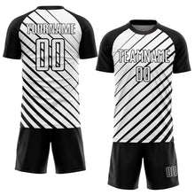 Load image into Gallery viewer, Custom Black White Sublimation Soccer Uniform Jersey