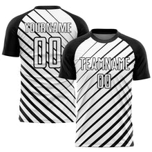 Load image into Gallery viewer, Custom Black White Sublimation Soccer Uniform Jersey