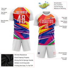 Load image into Gallery viewer, Custom Figure White-Red Sublimation Soccer Uniform Jersey