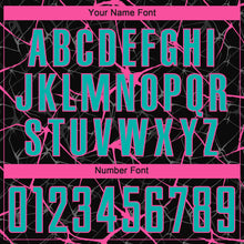 Load image into Gallery viewer, Custom Black Aqua-Pink Sublimation Soccer Uniform Jersey