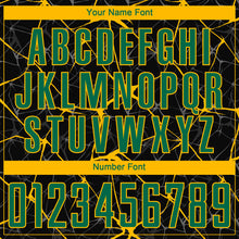 Load image into Gallery viewer, Custom Black Kelly Green-Gold Sublimation Soccer Uniform Jersey