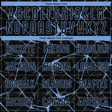 Load image into Gallery viewer, Custom Black Light Blue Sublimation Soccer Uniform Jersey