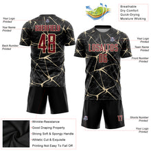 Load image into Gallery viewer, Custom Black Crimson-City Cream Sublimation Soccer Uniform Jersey
