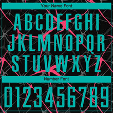 Load image into Gallery viewer, Custom Black Aqua-Neon Pink Sublimation Soccer Uniform Jersey