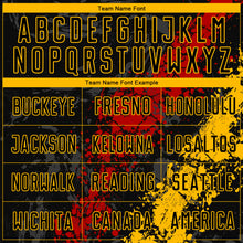 Load image into Gallery viewer, Custom Black Gold-Red Sublimation Soccer Uniform Jersey