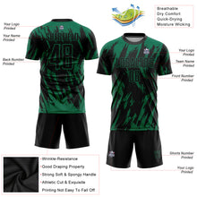 Load image into Gallery viewer, Custom Kelly Green Black Sublimation Soccer Uniform Jersey