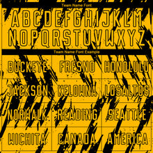 Load image into Gallery viewer, Custom Gold Black Sublimation Soccer Uniform Jersey