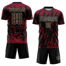 Load image into Gallery viewer, Custom Crimson Black-City Cream Sublimation Soccer Uniform Jersey