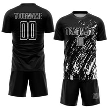 Load image into Gallery viewer, Custom Black White Sublimation Soccer Uniform Jersey