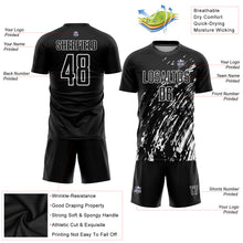 Load image into Gallery viewer, Custom Black White Sublimation Soccer Uniform Jersey