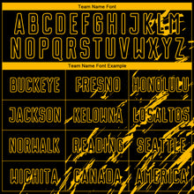 Load image into Gallery viewer, Custom Black Gold Sublimation Soccer Uniform Jersey