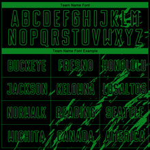 Load image into Gallery viewer, Custom Black Grass Green Sublimation Soccer Uniform Jersey