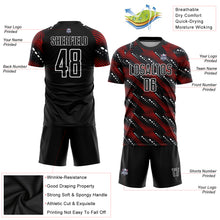 Load image into Gallery viewer, Custom Black Red-White Sublimation Soccer Uniform Jersey