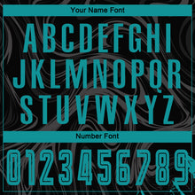 Load image into Gallery viewer, Custom Black Teal Sublimation Soccer Uniform Jersey