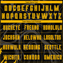 Load image into Gallery viewer, Custom Black Gold Sublimation Soccer Uniform Jersey