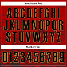 Load image into Gallery viewer, Custom Red Black-Old Gold Sublimation Soccer Uniform Jersey