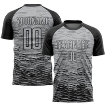 Load image into Gallery viewer, Custom Gray Black Sublimation Soccer Uniform Jersey