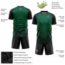 Load image into Gallery viewer, Custom Kelly Green Black Sublimation Soccer Uniform Jersey