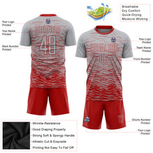 Load image into Gallery viewer, Custom Gray Red Sublimation Soccer Uniform Jersey