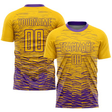 Load image into Gallery viewer, Custom Yellow Purple Sublimation Soccer Uniform Jersey