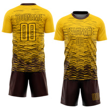 Load image into Gallery viewer, Custom Yellow Brown Sublimation Soccer Uniform Jersey