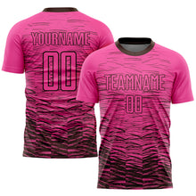 Load image into Gallery viewer, Custom Pink Brown Sublimation Soccer Uniform Jersey