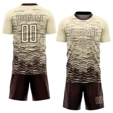 Load image into Gallery viewer, Custom Cream Brown Sublimation Soccer Uniform Jersey