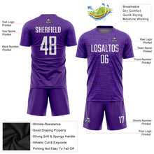 Load image into Gallery viewer, Custom Purple White Sublimation Soccer Uniform Jersey