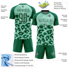 Load image into Gallery viewer, Custom Pea Green Kelly Green-White Animal Print Sublimation Soccer Uniform Jersey