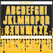 Load image into Gallery viewer, Custom Gold Black-White Abstract Fluid Wave Sublimation Soccer Uniform Jersey