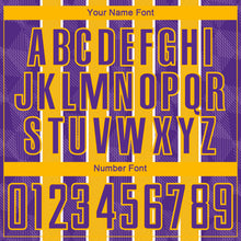 Load image into Gallery viewer, Custom Purple Gold-White Stripes Sublimation Soccer Uniform Jersey