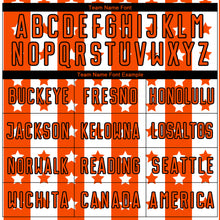 Load image into Gallery viewer, Custom Orange Black-White Stars And Stripes Sublimation Soccer Uniform Jersey