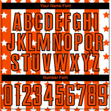 Load image into Gallery viewer, Custom Orange Black-White Stars And Stripes Sublimation Soccer Uniform Jersey