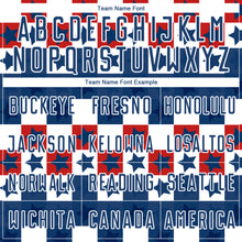 Load image into Gallery viewer, Custom Royal Red-White Stars And Squares Sublimation Soccer Uniform Jersey