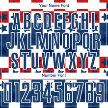 Load image into Gallery viewer, Custom Royal Red-White Stars And Squares Sublimation Soccer Uniform Jersey