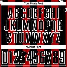 Load image into Gallery viewer, Custom Red Black-White Stars And Squares Sublimation Soccer Uniform Jersey