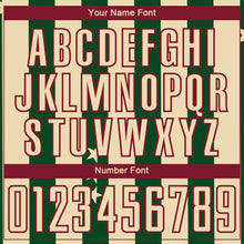 Load image into Gallery viewer, Custom City Cream Green-Crimson Stars And Squares Sublimation Soccer Uniform Jersey