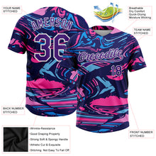 Load image into Gallery viewer, Custom Figure Purple Navy-Pink 3D Pattern Two-Button Unisex Softball Jersey