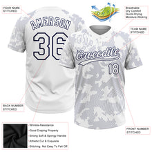 Load image into Gallery viewer, Custom White White-Navy 3D Pattern Two-Button Unisex Softball Jersey