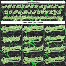 Load image into Gallery viewer, Custom Black Neon Green-Kelly Green 3D Pattern Two-Button Unisex Softball Jersey