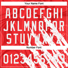 Load image into Gallery viewer, Custom Red White 3D Pattern Two-Button Unisex Softball Jersey