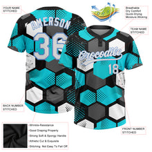 Load image into Gallery viewer, Custom Sky Blue White Black-Light Blue 3D Pattern Two-Button Unisex Softball Jersey