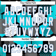 Load image into Gallery viewer, Custom Sky Blue White Black-Light Blue 3D Pattern Two-Button Unisex Softball Jersey