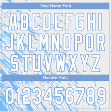 Load image into Gallery viewer, Custom White White-Light Blue 3D Pattern Two-Button Unisex Softball Jersey