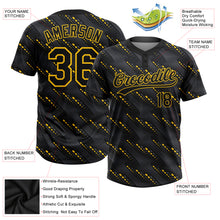 Load image into Gallery viewer, Custom Black Black-Gold 3D Pattern Two-Button Unisex Softball Jersey