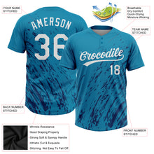 Load image into Gallery viewer, Custom Teal White-Royal 3D Pattern Two-Button Unisex Softball Jersey
